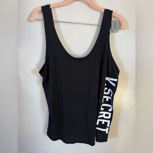 Victorias Secret‎ Tank Cropped Black Wings Logo Large Summer Casual